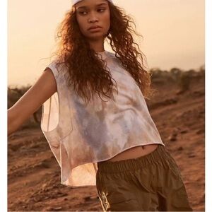 Free People FP movement Inspire Tank top tie dye pearlescent Size XL New